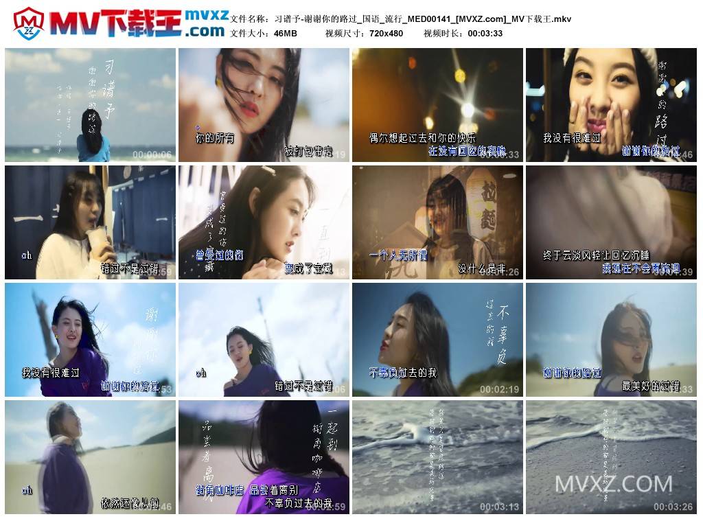 习谱予-谢谢你的路过_国语_流行_MED00141